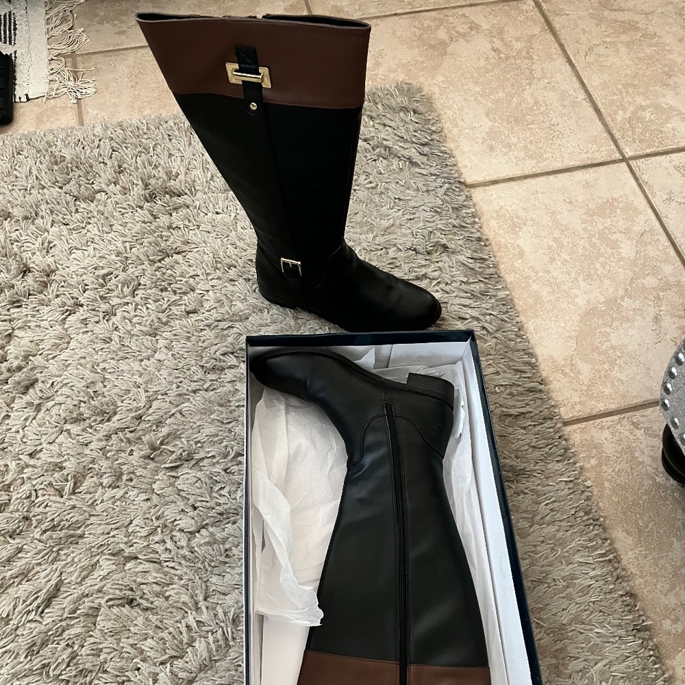 Karen Scott Deliee black & cognac knee boot size 10
